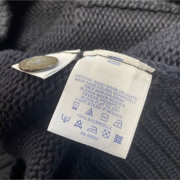 Lands End Womens Navy Cotton Button-Up Cardigan Sweater Size S/P - Picture 5 of 6